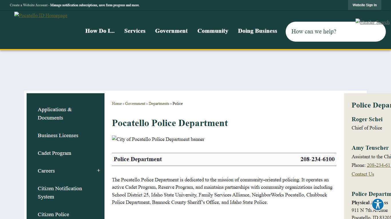 Pocatello Police Department | City of Pocatello